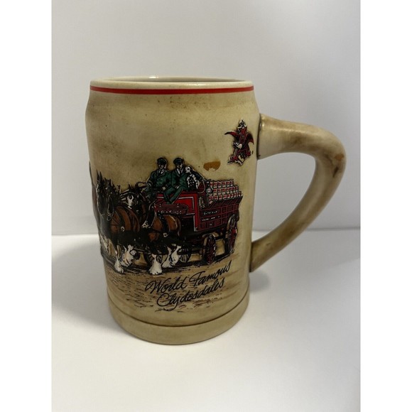 Vintage Budweiser Champion Clydesdales Promotional Ceramarte Mug Beer Stein 1981 - Picture 2 of 2